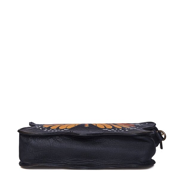 Ladies Hand-Painted Orange Butterfly-Shaped Crossbody Sling Bag - Picture 5 of 6